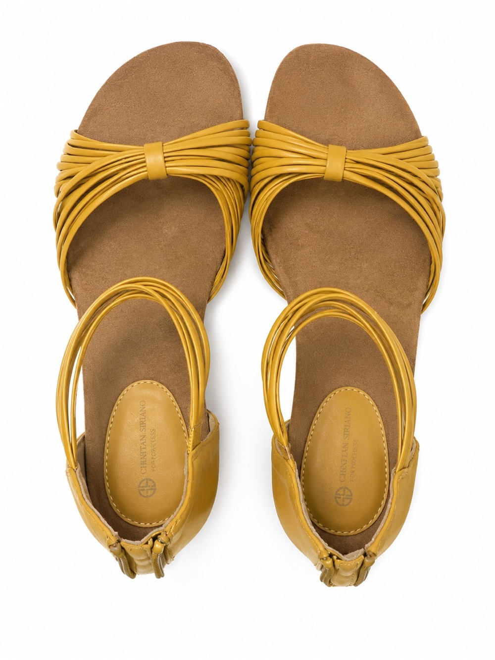 Giani Bernini Mustard Yellow Strappy Knot Ankle Sandals